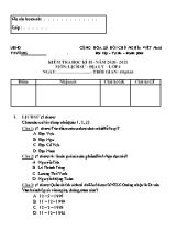 Bài kiểm tra Học kỳ II môn Lịch sử và Địa lí Lớp 4 - Năm học 2020-2021 (Có đáp án)